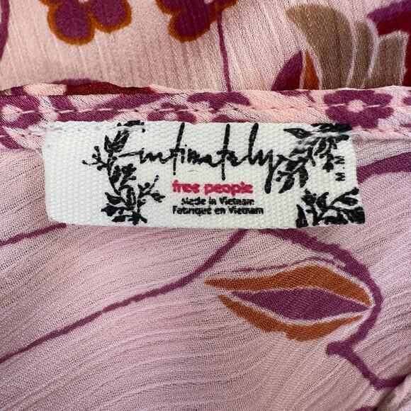 Free People Intimately Weekend In Montauk Floral Cropped Top Sz M Boho, Stretchy - Picture 6 of 6